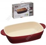 Керамика Форма прямоуг 1,8л бордо/крем (33х20 h6см) 2ручк,п/у (6)