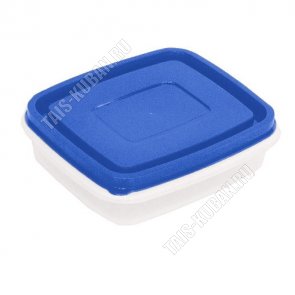 Контейнер синий/прозр, прям 0,6л (15,5х13,5 h4,5см) (138) 