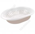 Дуршлаг с миской д/слива 3л овал,св.беж/бел (20)