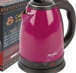 Чайник нерж.1,8л 1500Вт диск,защ б/воды,повор.360,свет.индик,цв.бордо (12)