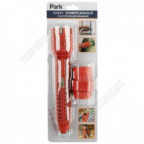 Ключ универсальный многофункциональный алюминиевый сплав+пластик,в компл.(противоскользящий ключ, насадки 21/23/27мм, головки 34/40мм, экстрактор), цвет оранжевый (8) 