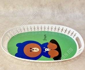 Поднос декор,с борт, овал.(38х27,5 h3,5см) 