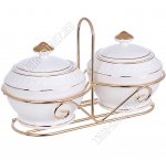 Сахарница н-р 2шт 300мл на мет.подст. (ф.кругл) п/у (1)