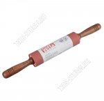 Скалка L43 d5см силиконовая с деревянными ручками (2)