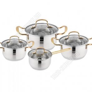 НАБОР кастрюль 4шт (2,0/2,6/3,8л d16/18/20см +ковш 1,4л d14см) (2) 