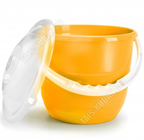 Ведро 10л с крыш.прозрач/желтый (d30 h28см) 