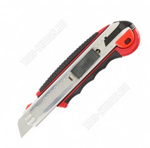 Нож 18мм, выдвиж.лезвие,метал.направ.,обрез.ручка,5лезвий 