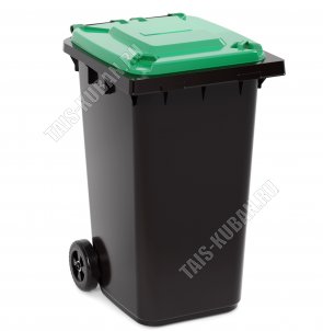 .Бак д/мусора на колес 240л черн/зелен (46х55,5 h106см) (1) 