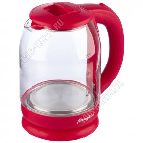 Чайник стекло 1,8л 1500Вт диск,вишневый (12) 