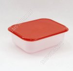 Контейнер красн/прозр, прям 0,5л (15х11 h5,5см) (144)