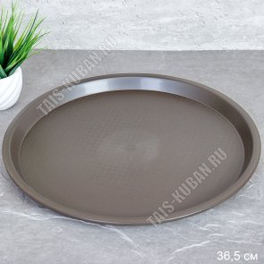 Поднос противоскольз,круг.(d35см) коричневый (50) 