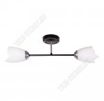 Люстра 2плаф/белые, основ/черн+серебро