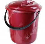 .Ведро с крышк 12л бордо (d29 h31см) (18) 