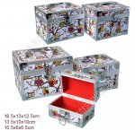 Шкатулка (металл+пластик) н-р 3шт 16х13/13х10/10х6 h12/10/6см 