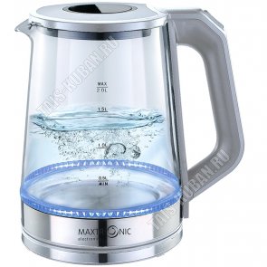 Чайник стекло 1,8л 1800Вт, LED подсветка, серый (12) 