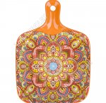 Арабеска/Оранж узор Блюдо квадр 14,5х14,5см h3,5см с ручкой б/уп (4/36)