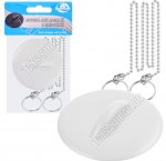 Пробка для ванной с цепочкой, ПВХ, сталь, цвет белый (10)