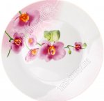 Тарелка плоская (круг) d23см Орхидея на розовом б/уп