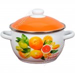 Orange Кастрюля (шар) 2,0л,ОРАНЖЕВАЯ металлическая крышка,пластиковая ручка/кнопка,цвет белый (8)