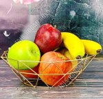 Фруктовница золото, фигурная (d27см),