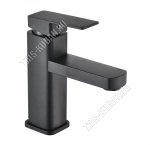 Смеситель для раковины 1-но рычажный, низкий излив h12 L15см, черный (1)