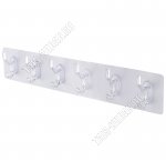 Планка самоклей, пластик с 6-ю крючк (L35х6,4см) нагруз.до1,5кг 