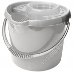 Ведро МОП 12л кругл,со слив, серый (d32 h26см) (8)
