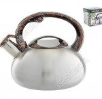 Чайник нерж 2,5л свист,цельнолитое дно (12)