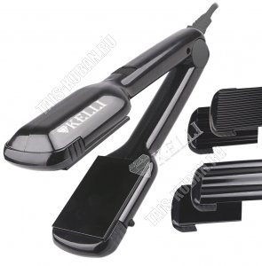 Выпрямитель д/волос керам 45Вт, пласт. (4х6.5см) 4в1 (выпрямлен,гофре мелк/крупн,волна),max t160, нас.с керамико-турмалин.покр. 