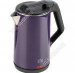 Чайник пластик+нержавеющая сталь 1,8л 1500Вт диск,двойная стенка (внутри-нерж.сталь),автоотключение,защита без воды,поворот на 360`,фиолетовый (12)