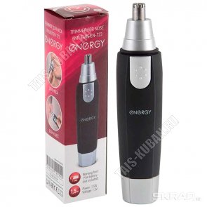 Ф,Триммер (д/носа,ушей), нержавеющее лезвие, защитный колпачок, прорезиненное покрытие, пит.1*АА(не в комп-те), черный/серый 