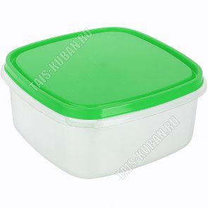 Контейнер зелен/прозр, квадр 1,35л (15х15 h8см) (57) 