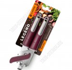 Legend Нож для консерв+открывалка (нержавейка+пластик) L21см,бордо (12)