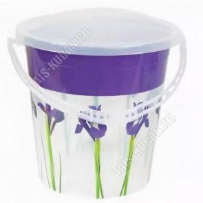 Ведро 14л с крыш.прозрач