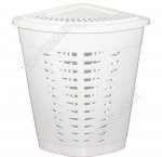 Корзина д/белья 45л с крыш, угловая, белый (38х38 h56см) (6)