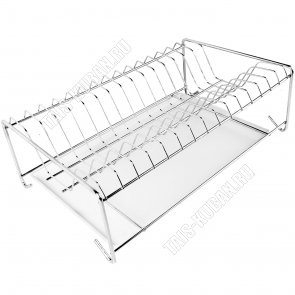 Сушка д/посуды оцинк.на 15 тар.(39х24см h12см)оцинк,пласт.поддон, настольн. 