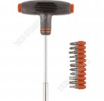Н-р бит 12пр (11шт 25мм:SL4,SL5,SL6,PH1,PH2,PH3,T10,T15,T20,PZ1,PZ2) c Т-образ.ручкой, хром-ванад.сталь, блистер