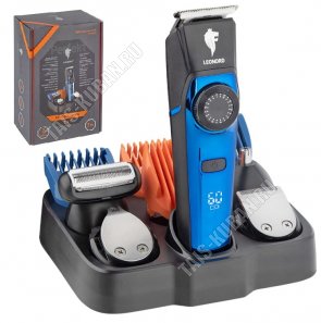 Машинка д/стрижки на подстав. (аккум) 3Вт,бат.1200mAh, черн/син (24)