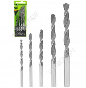 Сверло по металлу набор 5шт (4-10мм), цилиндрический хвостовик, пластиковый кейс(20) 