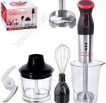 Блендерный набор 1200Вт 2 скорости, 2 насадки, измельчитель, цвет черный/красный (8)