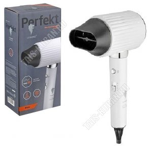 Фен 2000Вт 2ск,3t реж,ф-ия ионизации,концентр,светодиод.индик,автооткл. при перегр,шнур 1,8м,белый (10) 