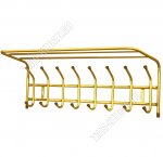 Вешалка с полкой 8 двойн.крюч, полка L80х24см, золото (20)