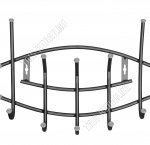 Вешалка с полкой 5 двойн.крюч, полка L45х30см, черный (20)