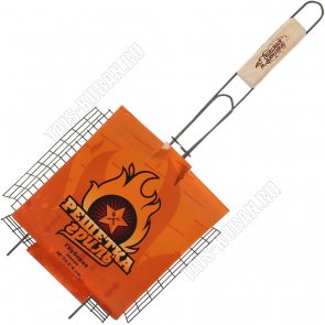 Решетка глубокая 26х23,5х6см с А/П, дерев.ручка  (20) 