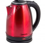 Чайник нерж. 1,8л 1500Вт диск,автооткл,защ.б/воды, пов. 360`,красн.перлам (12)