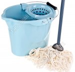 Комплект Ведро МОП 12л овал,небес.голуб +Швабра L120см (24)