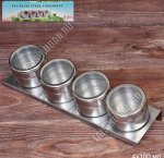 Баночки д/специй 4шт по 100мл, на магнит.подст, (стекло+нерж) п/у (50) 