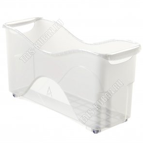Контейнер д/хранен 10л на колес, б/крыш,с ручк, прозр (46х16 h23.5см) (15) 