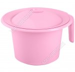 Горшок детский, с крышкой (d21 h13см) розовый