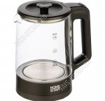 Чайник стекло 1,8л 1500Вт диск, защита без воды, цвет черный (12)
